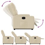 vidaXL Fauteuil inclinable Crème Tissu