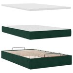 vidaXL Lit ottoman avec matelas et LED vert foncé 90x200cm velours
