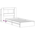 vidaXL Cadre de lit avec rangement avec tiroir Chêne fumé 90 x 190 cm
