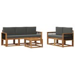 vidaXL Ensemble de canapés d'extérieur 6 pc Naturel et Anthracite