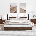 vidaXL Cadre de lit en métal sans matelas chêne marron 183x213 cm