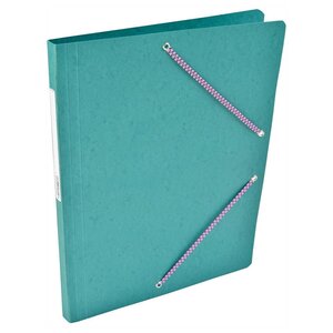 Chemise Carte Lustée simple 24 x 32 cm avec élastiques et étiquette de dos Vert COUTAL