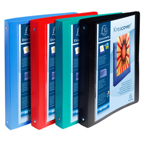 Classeur personnalisable Krea Cover 4 anneaux 30mm A4+ Couleur aléatoire EXACOMPTA