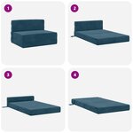 vidaXL Canapé-lit pliable Bleu 100 x 80 x 60 cm Tissu