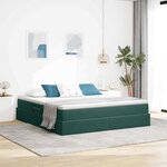 vidaXL Lit avec rangement et matelas Vert foncé 160 x 200 cm Velours