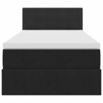 vidaXL Lit de Rangement avec matelas Noir 90 x 190 cm Velours