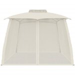 vidaXL Tonnelle avec double toit et parois en filet crème acier