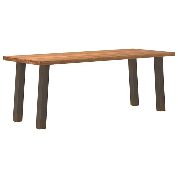vidaXL Table à manger marron clair bois de chêne massif rectangulaire