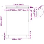 vidaXL Store Roulant Extérieur Rayé Anthracite 220 x 250 cm tissu