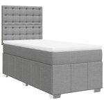 vidaXL Sommier à lattes de lit et matelas Gris clair 90x190 cm Tissu