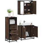 vidaXL Ensemble de meubles de salle de bain 3 Pièces Chêne marron