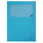 Paquet De 100 Chemises À Fenêtre Super 160g/m2 - 22x31cm - Bleu Vif - Exacompta