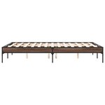 vidaXL Cadre de lit chêne marron 140x190 cm bois d'ingénierie et métal