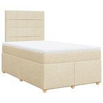 vidaXL Sommier à lattes de lit avec matelas Crème 120x200 cm Tissu