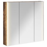 vidaXL Armoire Miroir de Salle de Bain Chêne fumé 73.5 x 15.5 x 70 cm