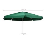 vidaXL Tissu de remplacement pour parasol d'extérieur Vert 610 cm