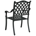 vidaXL Chaise de jardin 2 Pièces Noir 55 x 56 5 x 91cm Aluminium