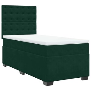 vidaXL Sommier à lattes de lit avec matelas Vert foncé 100x200 cm