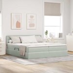vidaXL Lit de rangement LED avec matelas Gris clair 180 x 200 cm