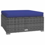 vidaXL Salon de jardin 4 Pièces avec coussins résine tressée gris