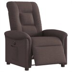 vidaXL Fauteuil inclinable électrique Marron foncé Tissu