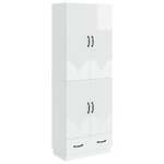 vidaXL Ensemble de Meubles 2 Pièces Blanc brillant Bois d'ingénierie