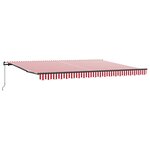 vidaXL Store Manuel Rétractable Rayé Rouge et Blanc 450x300 cm