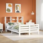 vidaXL Cadre de lit sans matelas blanc 140x190 cm bois de pin massif