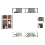 vidaXL Ensemble de meubles TV 8 Pièces Blanc Bois d'ingénierie