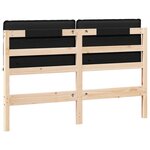 vidaXL Tête de lit capitonnée Naturel et Noir 135 cm Pin massif