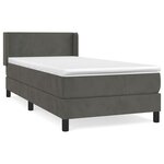 vidaXL Sommier à lattes de lit et matelas Gris foncé 90x200 cm Velours