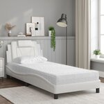 vidaXL Lit Viana avec matelas blanc 80x200 cm similicuir