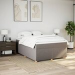 vidaXL Sommier à lattes de lit avec matelas Taupe 160x200 cm Tissu