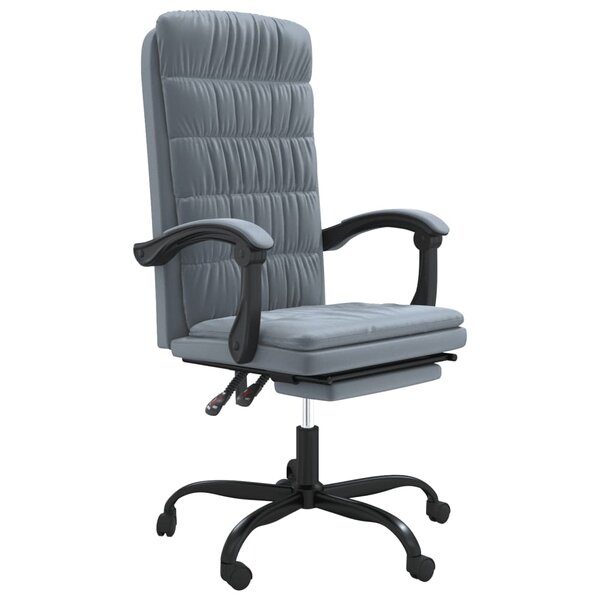 vidaXL Fauteuil inclinable de bureau Gris foncé Velours