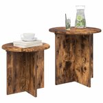 vidaXL Ensemble de tables d'appoint 2 Pièces Chêne Fumé Bois d’ingénierie
