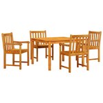 vidaXL Ensemble de salle à manger pour jardin 5 Pièces Marron