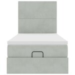 vidaXL Cadre de lit ottoman et matelas gris clair 90x200 cm velours