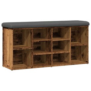 vidaXL Banc à chaussures vieux bois 102x32x50 cm bois d'ingénierie