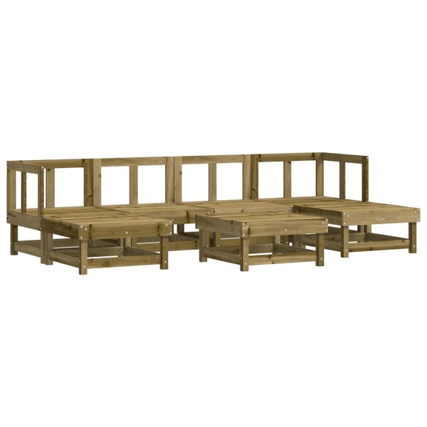 vidaXL Salon de jardin 7 Pièces bois de pin imprégné