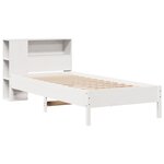 vidaXL Lit bibliothèque sans matelas blanc 75x190cm bois de pin massif