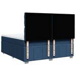 vidaXL Sommier à lattes de lit avec matelas Bleu 200x200 cm Tissu