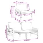 vidaXL Mobilier de jardin avec coussin 2 Pièces Anthracite Acier