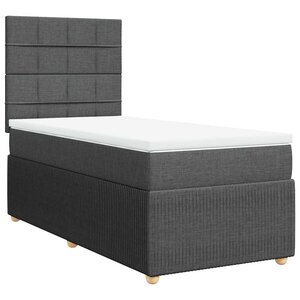 vidaXL Sommier à lattes de lit avec matelas Gris foncé 80x200 cm Tissu