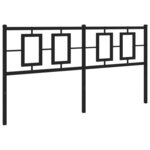 vidaXL Tête de lit métal noir 150 cm