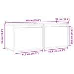 vidaXL Armoires murales 2 Pièces Gris 45x30x35 cm Bois de pin massif