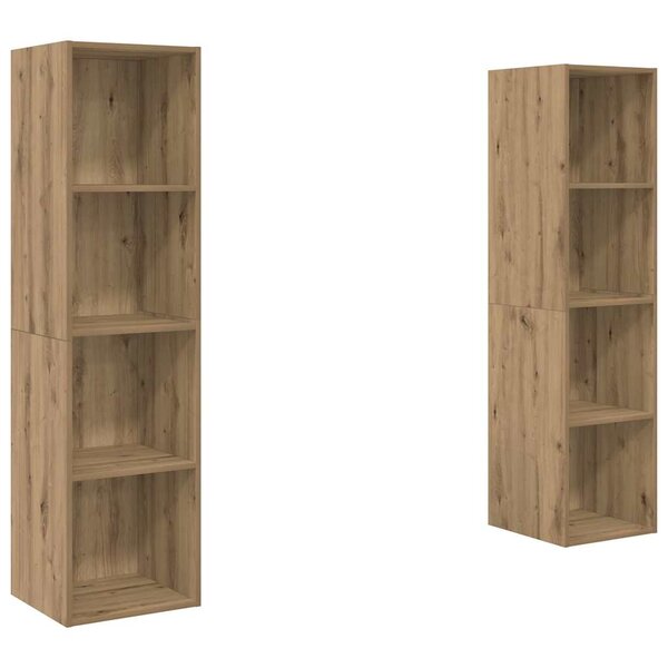 vidaXL Meuble TV 2 Pièces Marron 37 x 37 x 142.5 cm Bois d'ingénierie