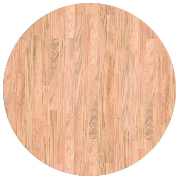 vidaXL Plateau de table Autre Marron clair Ø 60 x 2.5 cm Chêne massif