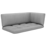 Salon de jardin meuble d'extérieur ensemble de mobilier palette 4 pièces et coussins pin imprégné de blanc 02_0018380