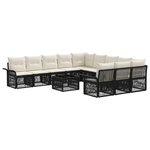 vidaXL Ensemble de canapé de jardin 12 Pièces Noir polyrotin