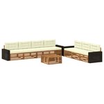 vidaXL Ensemble de canapés d'extérieur 8 pc Naturel et Crème Polyester